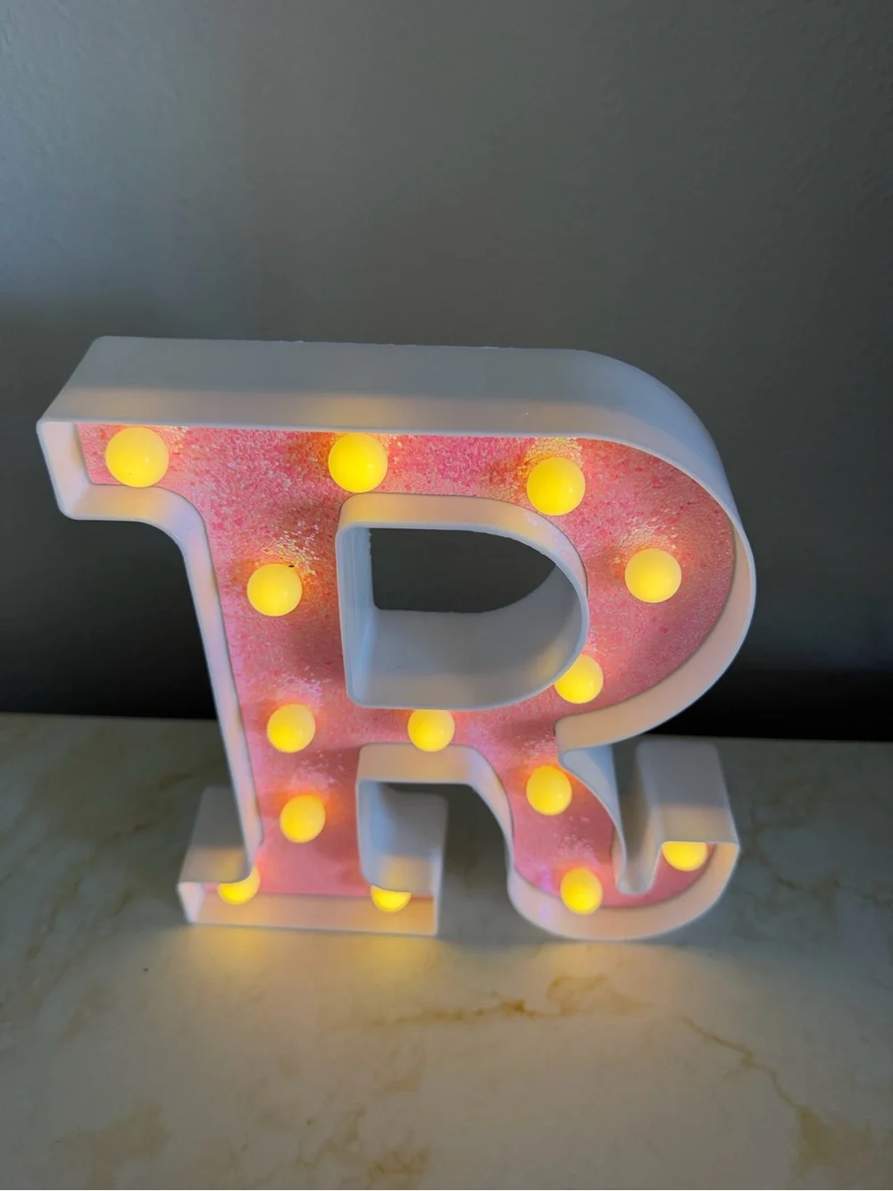 Pink Glitter Marquee Light Up Letter 